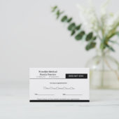 シンプルな医学のオフィスのアポイントメント 名刺 (スタンド正面)