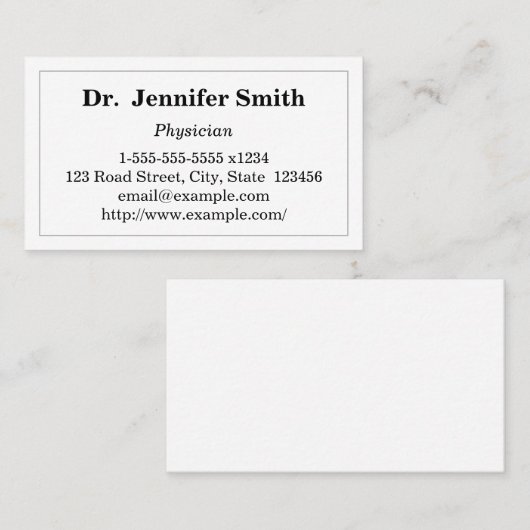 シンプルな医者の名刺 名刺 (正面/裏面)