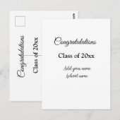 シンプルな卒業おめでとう クラシックを追加 ポストカード (正面/裏面)