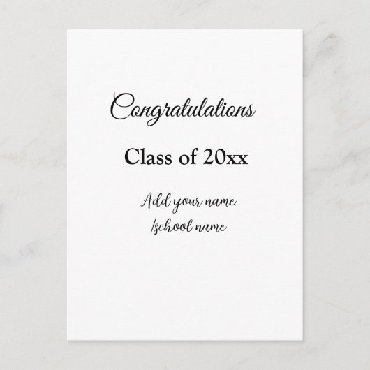 シンプルな卒業おめでとう クラシックを追加 ポストカード (正面)