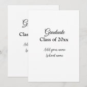 シンプルな卒業おめでとう クラシックを追加 招待状 (正面/裏面)