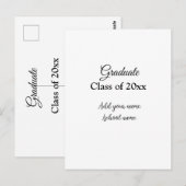 シンプルな卒業おめでとう クラスの追加は最小限に ポストカード (正面/裏面)