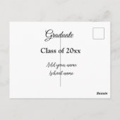 シンプルな卒業おめでとう クラスの追加は最小限に ポストカード (裏面)