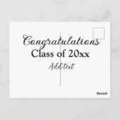 シンプルな卒業おめでとう クラスの追加は最小限に ポストカード (裏面)