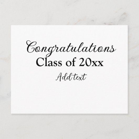 シンプルな卒業おめでとう クラスの追加は最小限に ポストカード (正面)