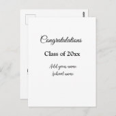 シンプルな卒業おめでとう クラスの追加は最小限に ポストカード (正面/裏面)