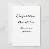 シンプルな卒業おめでとう クラスの追加は最小限に 招待状 (裏面)