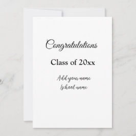 シンプルな卒業おめでとう クラスの追加は最小限に 招待状