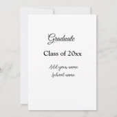 シンプルな卒業おめでとう クラスの追加は最小限に 招待状 (裏面)