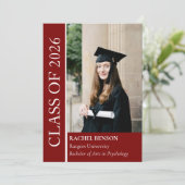 シンプルな卒業お知らせ＆パーティー招待状 招待状 (スタンド正面)