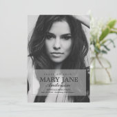 シンプルな卒業の発表|の卒業 案内状 (スタンド正面)