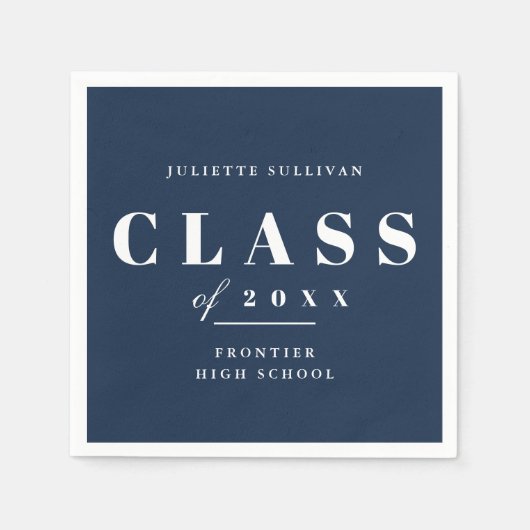シンプルな卒業パーティー スタンダードカクテルナプキン (正面)