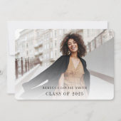 シンプルな卒業写真 卒業パーティー エレガントなパーティー 招待状 (正面)