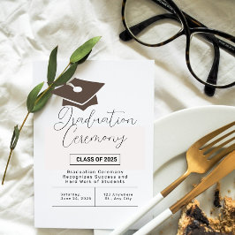 シンプルな卒業式のお知らせ 招待状