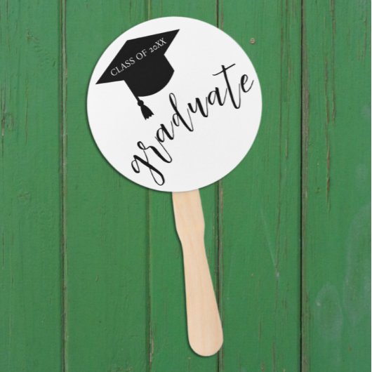 シンプルな卒業式 ブラック&ホワイトの卒業式 ハンドファン