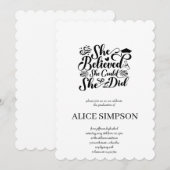 シンプルな卒業招待状 招待状 (正面/裏面)