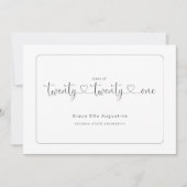 シンプルな卒業発表 招待状 (正面)