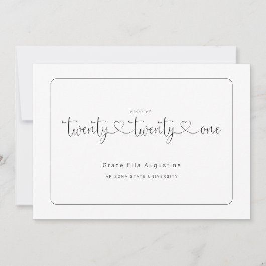 シンプルな卒業発表 招待状 (正面)