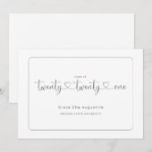 シンプルな卒業発表 招待状 (正面/裏面)