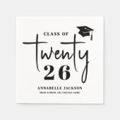 シンプルな卒業 スタンダードカクテルナプキン (正面)