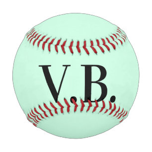 シンプルな単色 名前 テキスト モノグラム  野球ボール