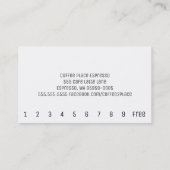 シンプルな単語の暗いロイヤリティのコーヒーパンチカードUnica ロイヤリティカード (裏面)