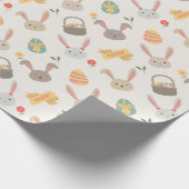 シンプルな卵およびバニーのイースター|包装紙 ラッピングペーパー (角)