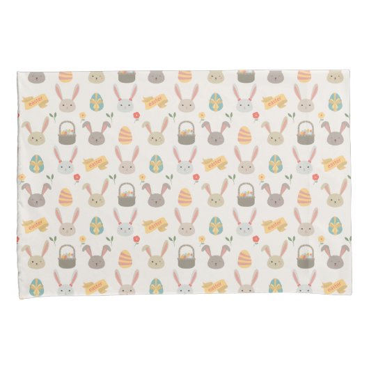 シンプルな卵およびバニーのイースター|枕カバー 枕カバー (正面右)