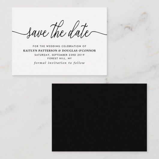 シンプルな原稿の保存日付 エンクロージャーカード (正面/裏面)