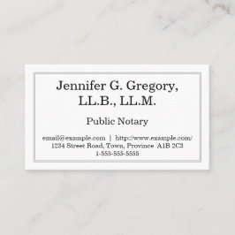 シンプルな及び最小主義の公共の公証人の名刺 名刺