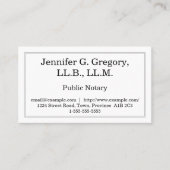 シンプルな及び最小主義の公共の公証人の名刺 名刺 (正面)