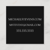シンプルな及び洗練されたメンズ美容師 スクエア名刺 (裏面)