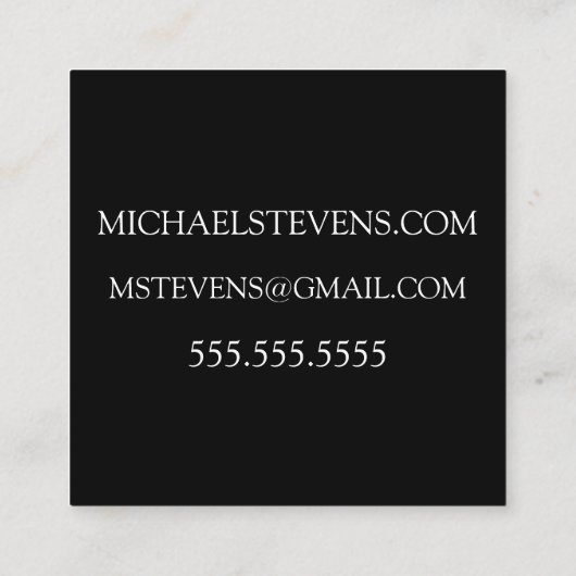 シンプルな及び洗練されたメンズ美容師 スクエア名刺 (裏面)