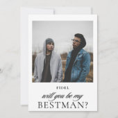 シンプルな台本の写真 ベストマンへの提案 招待状 (正面)