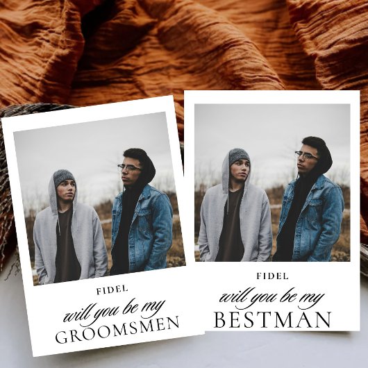 シンプルな台本の写真 ベストマンへの提案 招待状