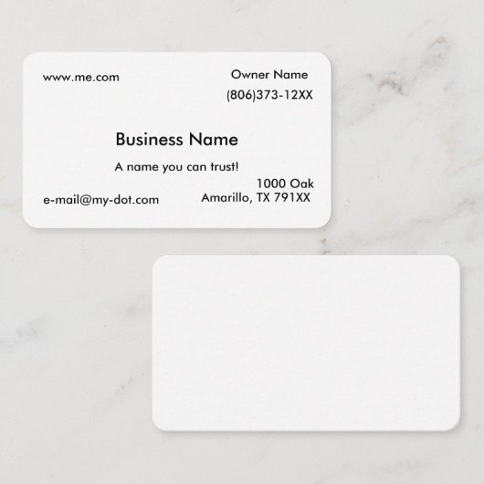 シンプルな名刺 名刺 (正面/裏面)