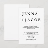 シンプルな名前の結婚式招待状 招待状 (正面/裏面)