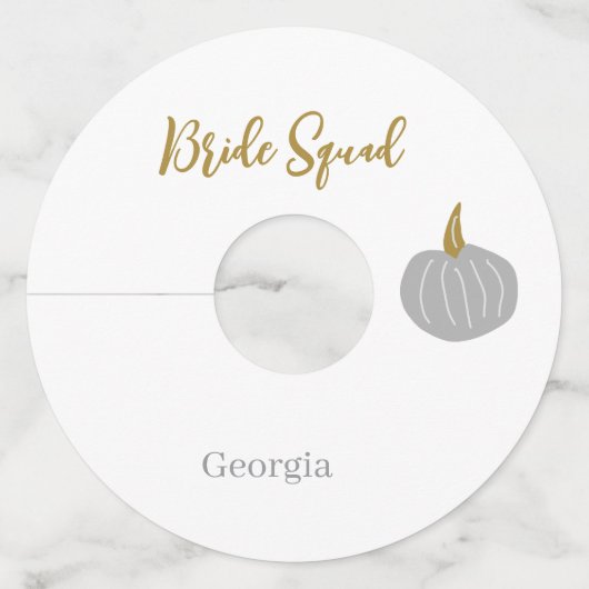 シンプルな名前テキストを追加する結婚前のお祝い ワイングラスタグ (正面)