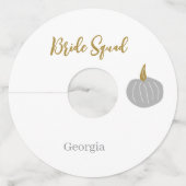 シンプルな名前テキストを追加する結婚前のお祝い ワイングラスタグ (裏面)