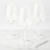 シンプルな名前テキストを追加する結婚前のお祝い ワイングラスタグ (セット)