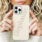 シンプルな名前入りデザイン カスタム オブジェ アイボリー Case-Mate iPhoneケース