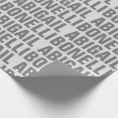 シンプルな名前 ミニマル ボールド モダン グレー シック ラッピングペーパー (角)