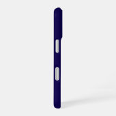 シンプルな名前 モダン ミニマル モノグラム ダークブルー iPhone 16ケース (右側面)