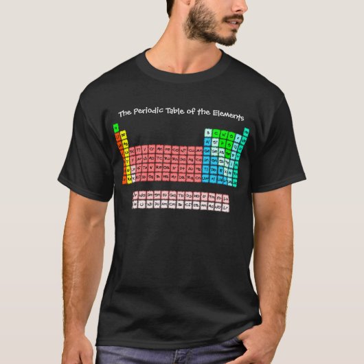 シンプルな周期表 (手書き風) Tシャツ (正面)