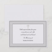 シンプルな哀悼感謝カード（テクスチャ付き） 招待状 (正面/裏面)