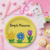 シンプルな喜びの庭 花 黄色 ペーパープレート (パーティー)