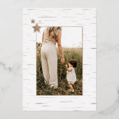 シンプルな喜びの森の動物たちとあたたかな村の写真 箔シーズンカード (裏面)