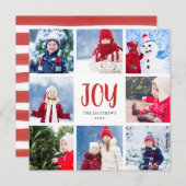 シンプルな喜びの正方形の写真のコラージュの休日カード シーズンカード (正面/裏面)