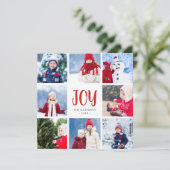 シンプルな喜びの正方形の写真のコラージュの休日カード シーズンカード (スタンド正面)