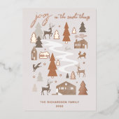 シンプルな喜び　森の動物たち＆あたたかな村のフォト 箔シーズンカード (正面)